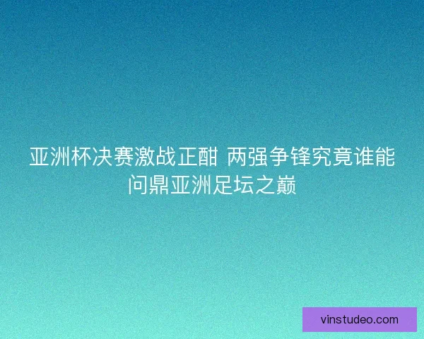 亚洲杯决赛激战正酣 两强争锋究竟谁能问鼎亚洲足坛之巅 亚洲杯决赛激战正酣 两强争锋究竟谁能问鼎亚洲足坛之巅